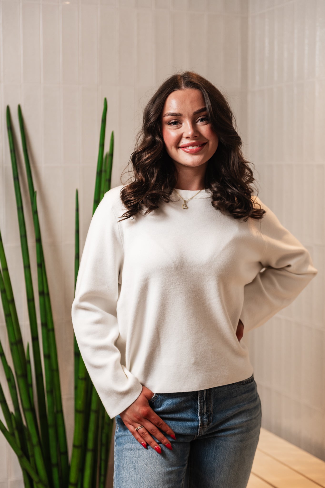 OBJREYNARD Pullover - Cloud Dancer